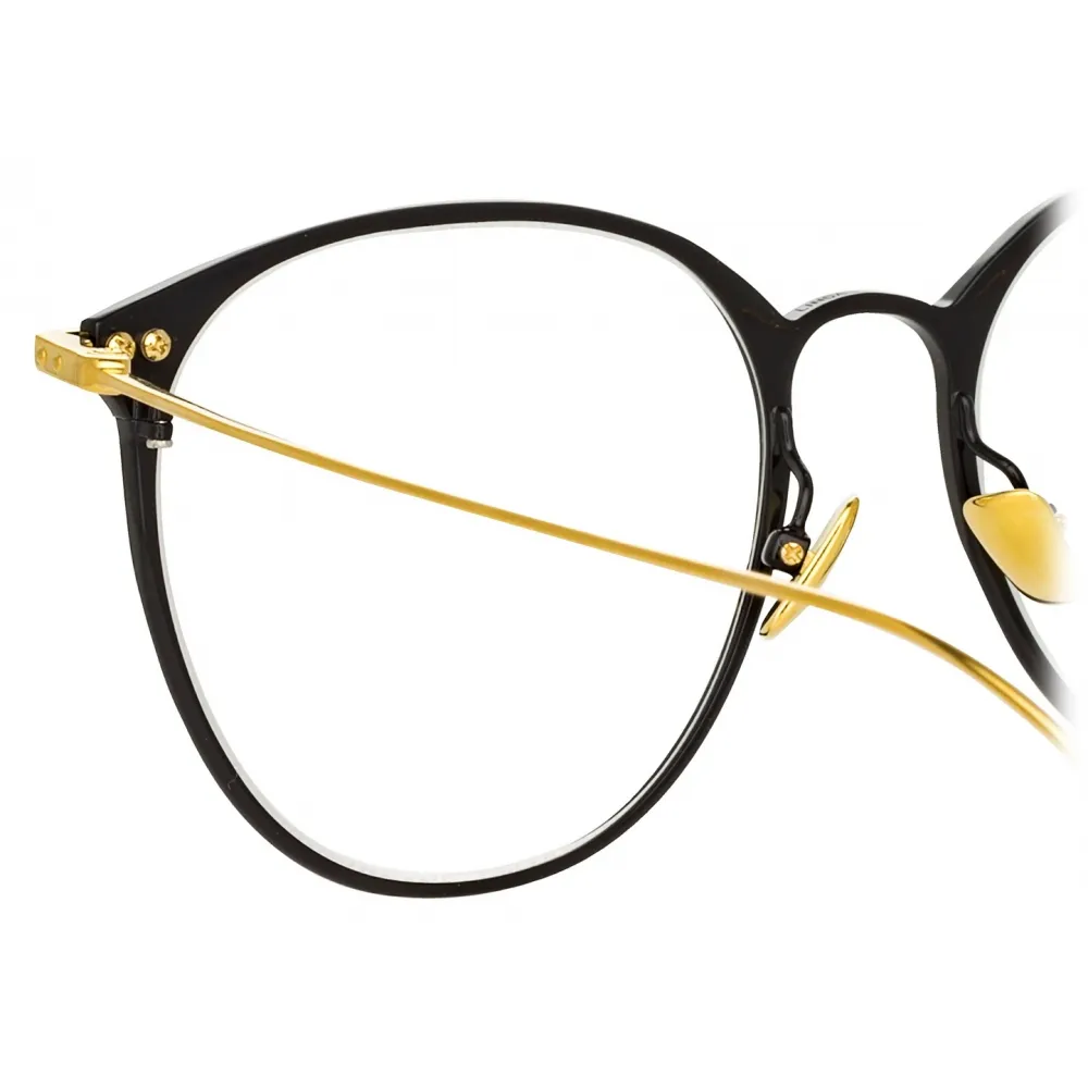 Linda Farrow - Occhiali da Vista Sophia A Ovale in Nero Oro Giallo - LF45AC1OPT - Linda Farrow Eyewear