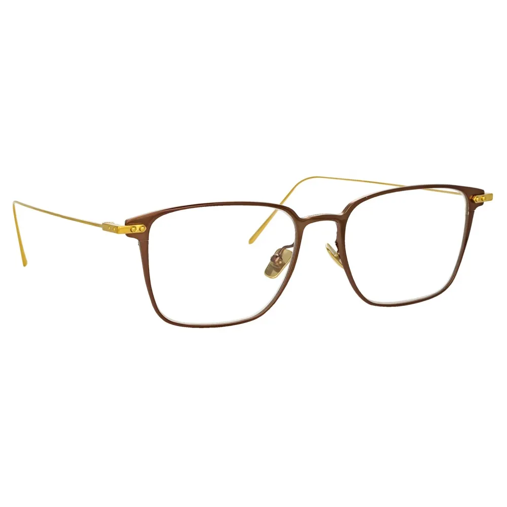 Linda Farrow - Occhiali da Vista Willis Rettangolare in Nero Oro Giallo - LF46C1OPT - Linda Farrow Eyewear