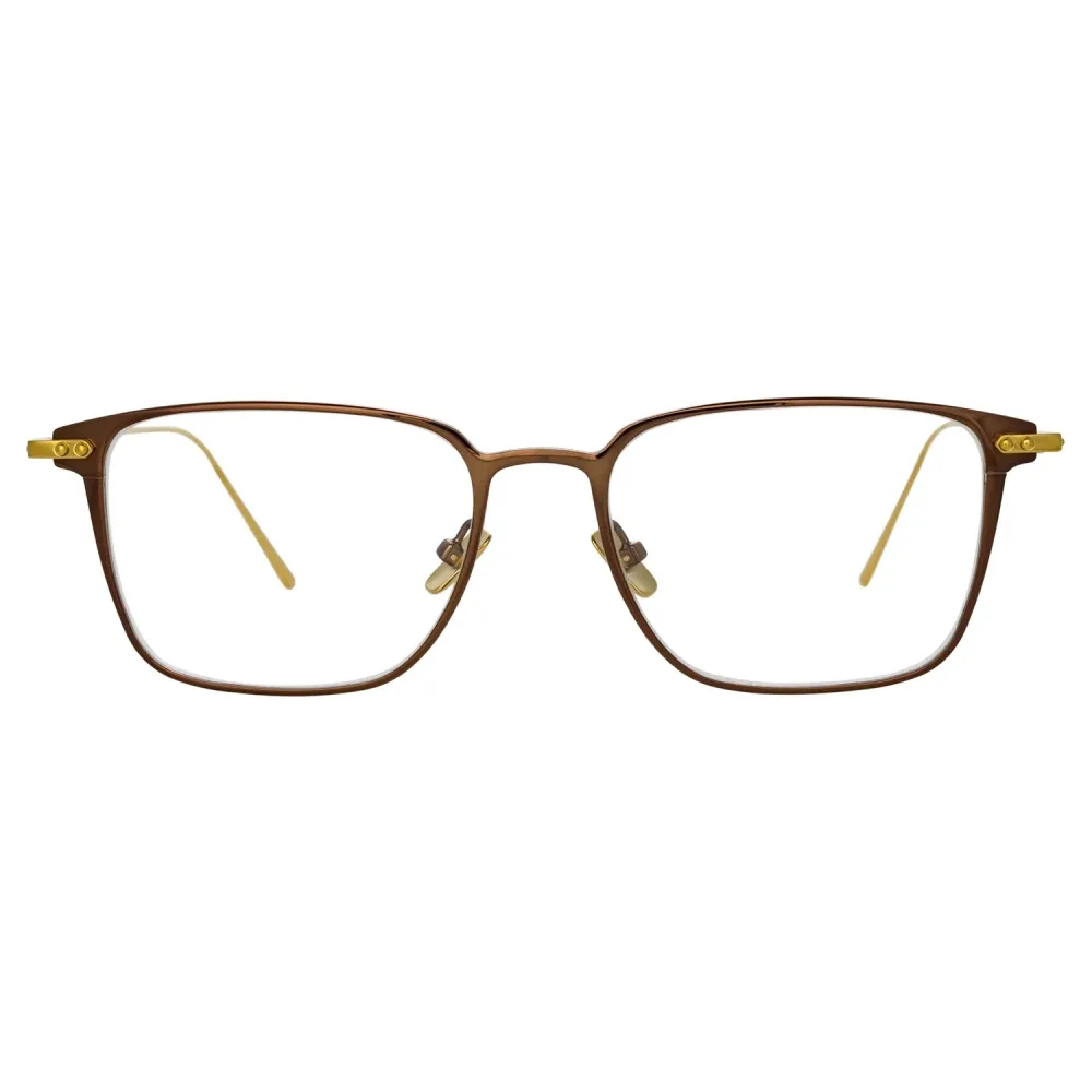 Linda Farrow - Occhiali da Vista Willis Rettangolare in Nero Oro Giallo - LF46C1OPT - Linda Farrow Eyewear