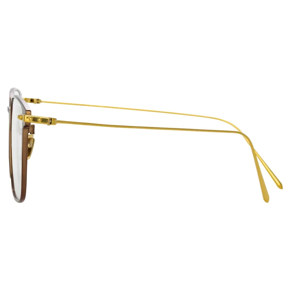 Linda Farrow - Occhiali da Vista Willis Rettangolare in Nero Oro Giallo - LF46C1OPT - Linda Farrow Eyewear