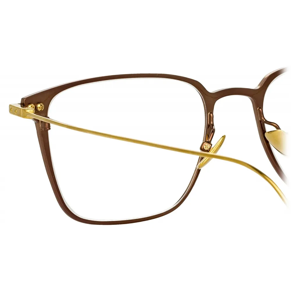 Linda Farrow - Occhiali da Vista Willis Rettangolare in Nero Oro Giallo - LF46C1OPT - Linda Farrow Eyewear