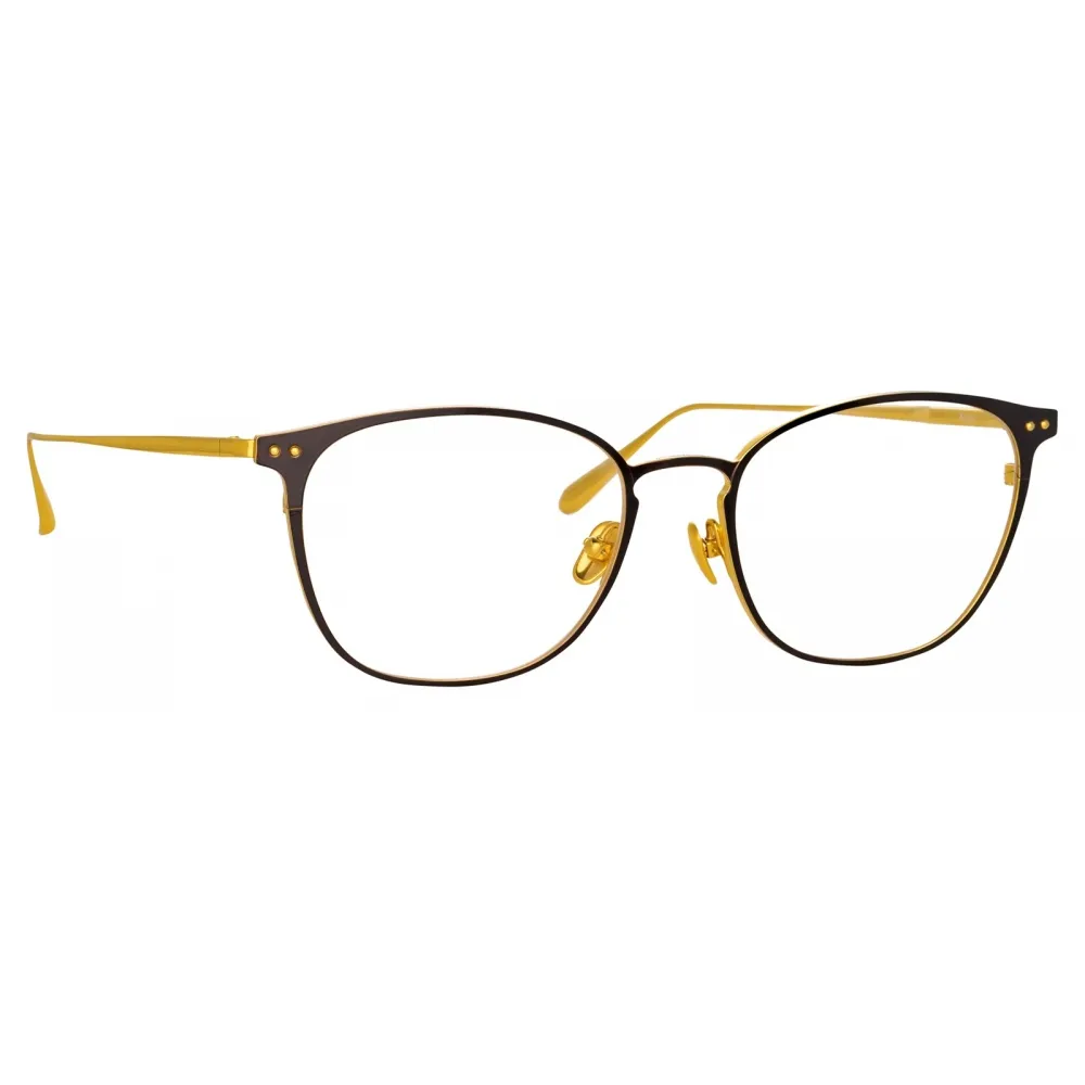 Linda Farrow - Occhiali da Vista Xate Rectangular in Nero Oro Giallo - LFL1235C1OPT - Linda Farrow Eyewear