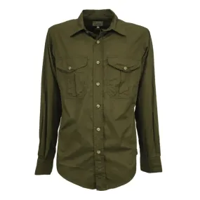 MANIFATTURA CECCARELLI camicia uomo verde militare art 706 100% cotone MADE IN ITALY