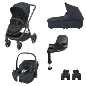 Maxi Cosi - Trio Oxford+ Navicella Oria + S.A. Pebble 360 Pro R129 + Adattatori + Base Auto