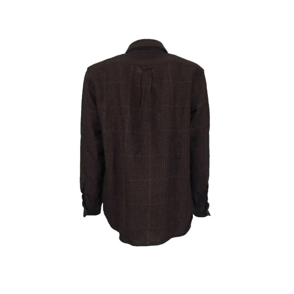 MESSAGERIE camicia uomo over Principe di Galles bordeaux/nero G61943 T09176 MADE IN ITALY