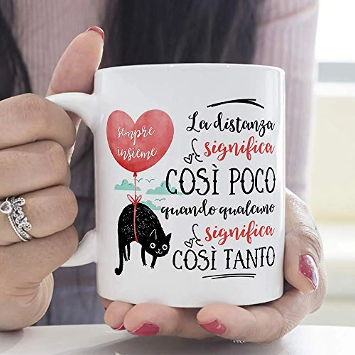 MUGFFINS Tazza San Valentino (Ti amo) - la distanza significa così poco - Idee Regali Anniversario Originali per Lui/per Lei/Rag