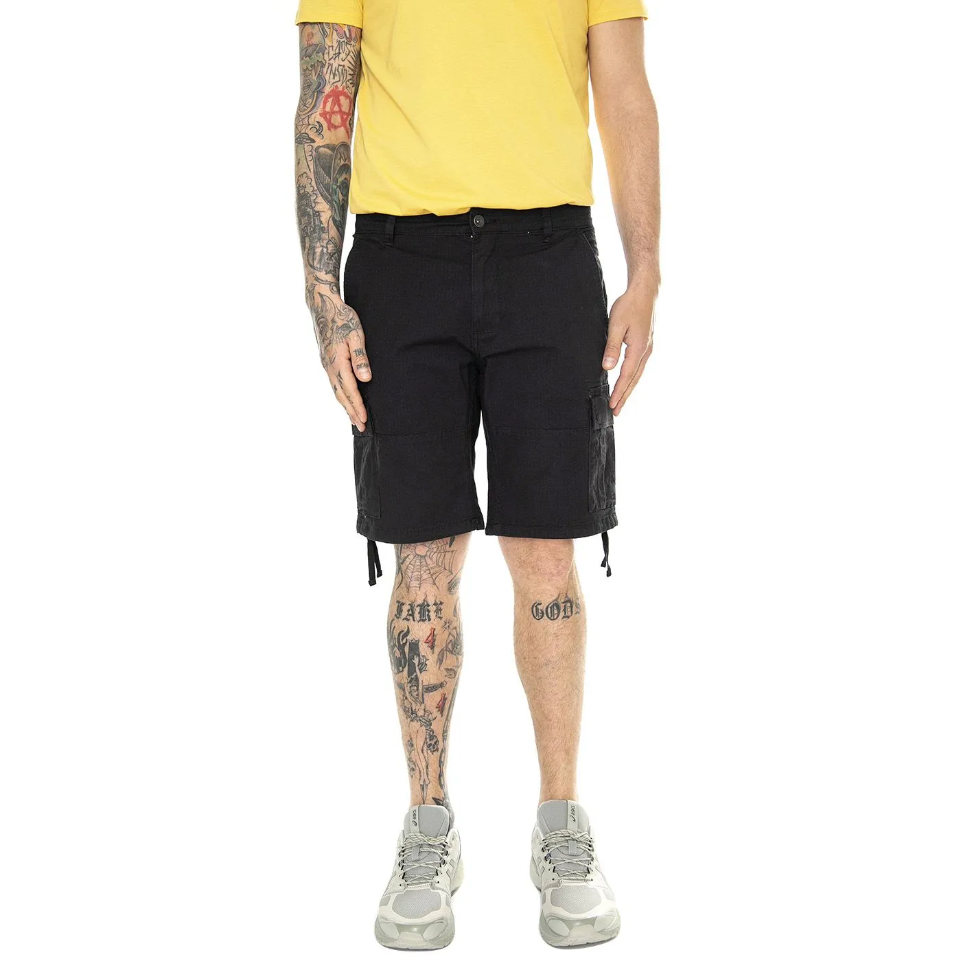 Only & Sons Onsray Life 0020 Ribstop Cargo Shorts CS Black - Bermuda Uomo Neri    