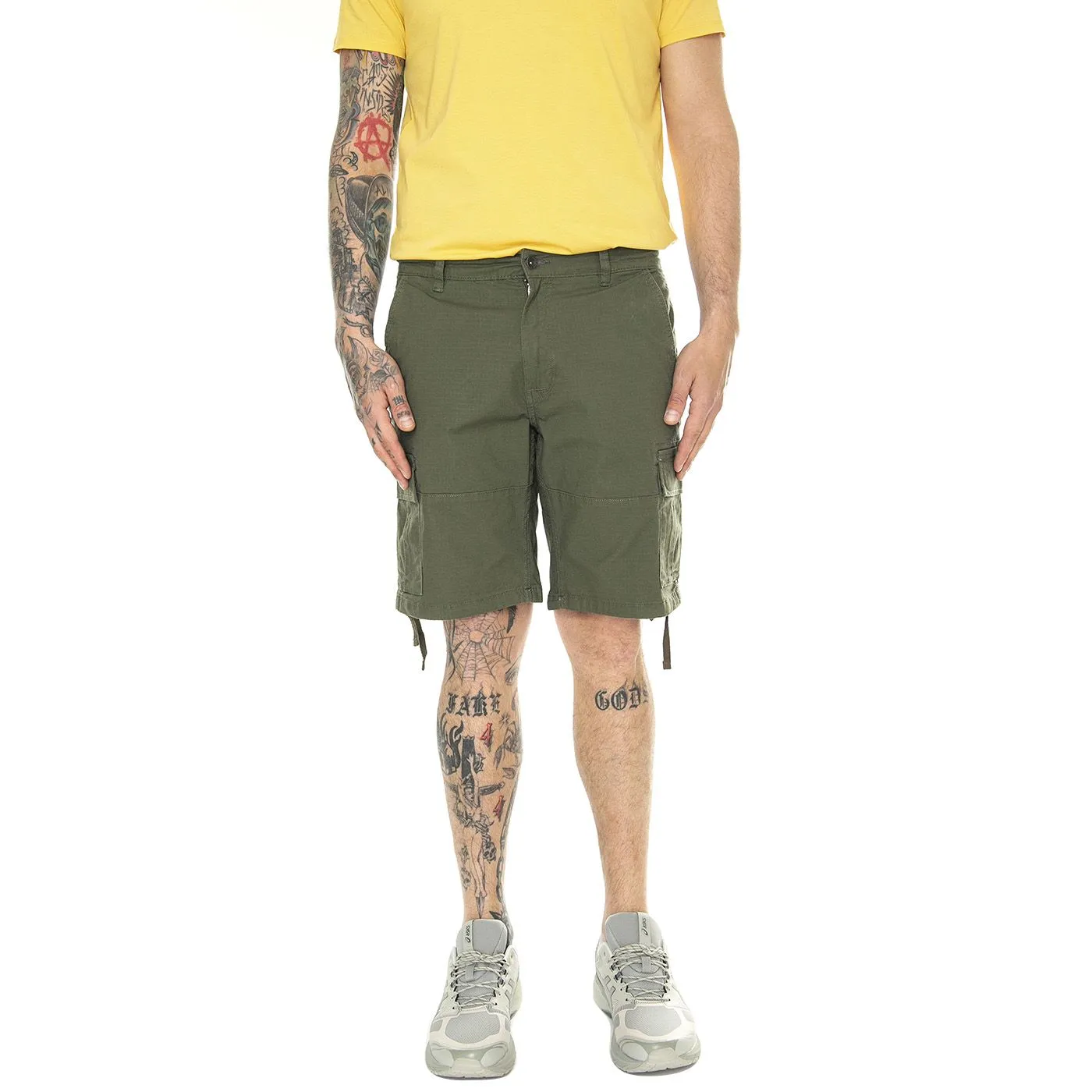 Only & Sons Onsray Life 0020 Ribstop Cargo Shorts CS Olive Night - Bermuda Uomo Verdi    