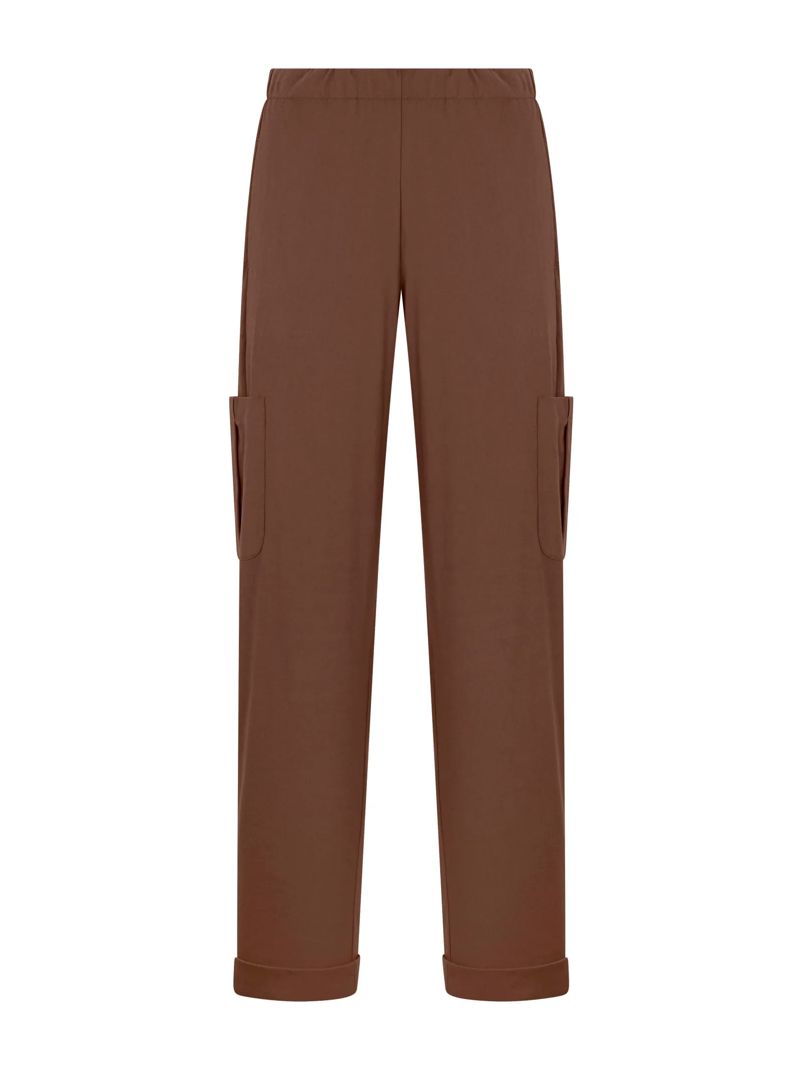 Pantalone ampio cargo in tessuto Super Fresh - Cappuccino