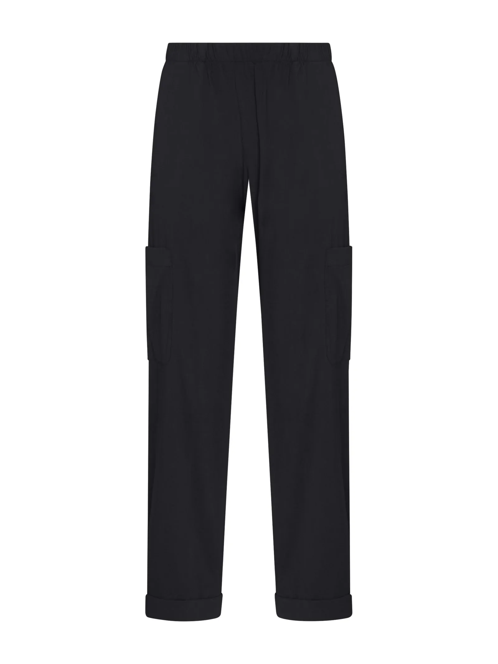 Pantalone ampio cargo in tessuto Super Fresh - Nero