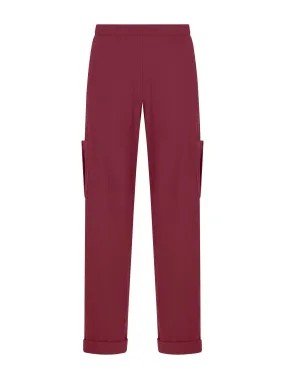 Pantalone ampio cargo in tessuto Super Fresh - Tibetan Red