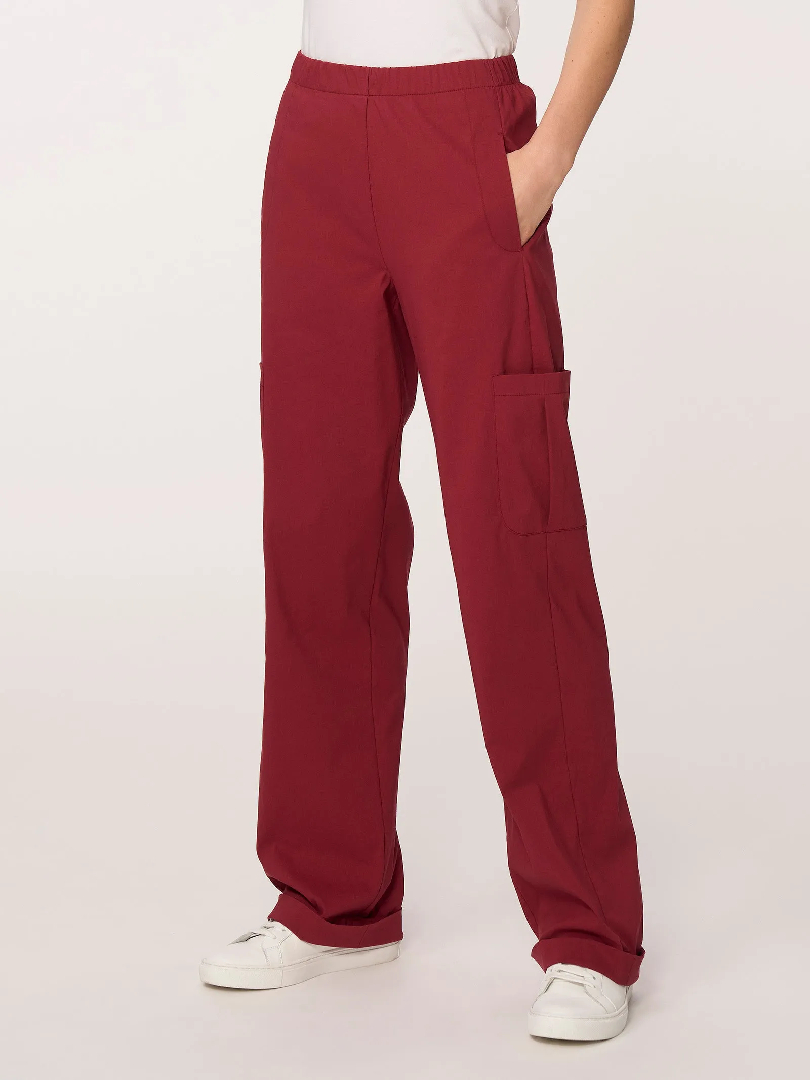 Pantalone ampio cargo in tessuto Super Fresh - Tibetan Red