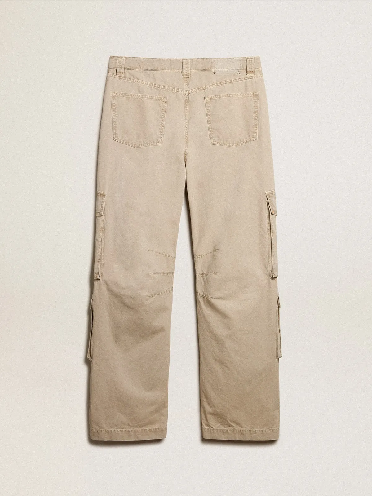 Pantalone cargo da uomo in cotone color khaki