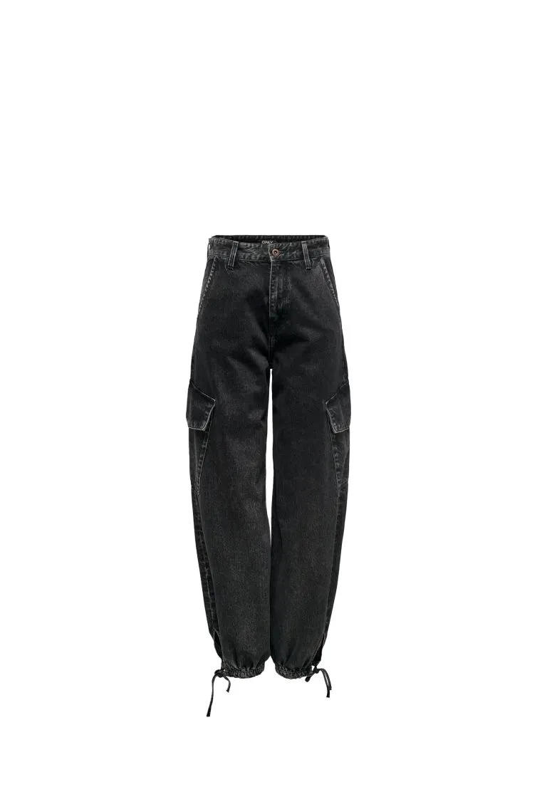 PANTALONE CARGO DONNA ONLY DENIM BLACK