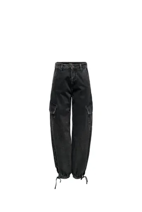 PANTALONE CARGO DONNA ONLY DENIM BLACK