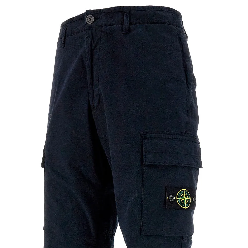 Pantalone cargo in cotone con badge logo