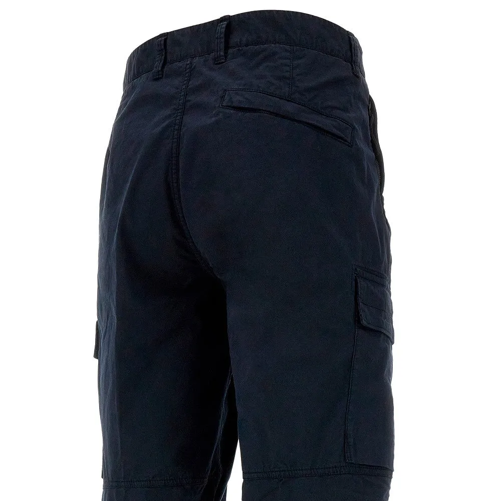 Pantalone cargo in cotone con badge logo