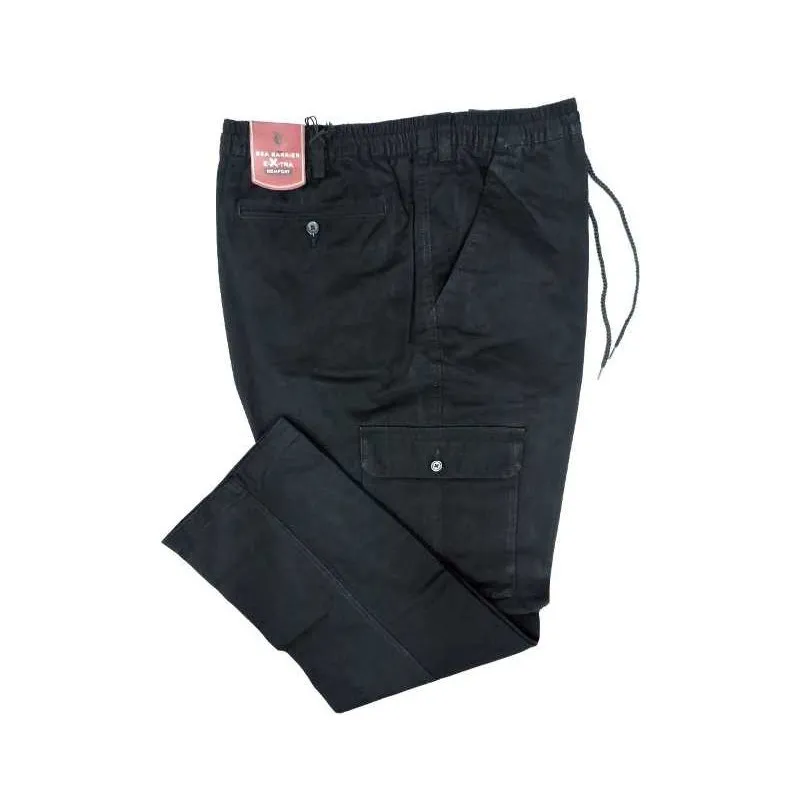 Pantalone cargo pantalaccio Sea Barrier con elastico in vita e Tasconi nero