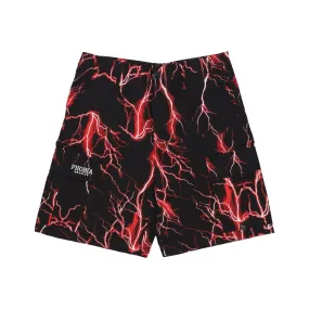 Pantalone Corto Uomo All Over Lightning Cargo Shorts Black/red