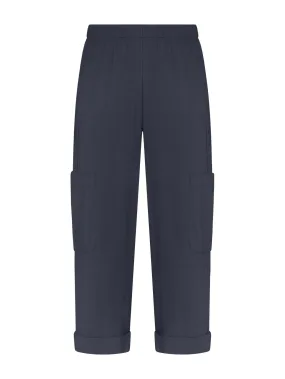 Pantalone pinocchietto cargo in Super Fresh - Bleu