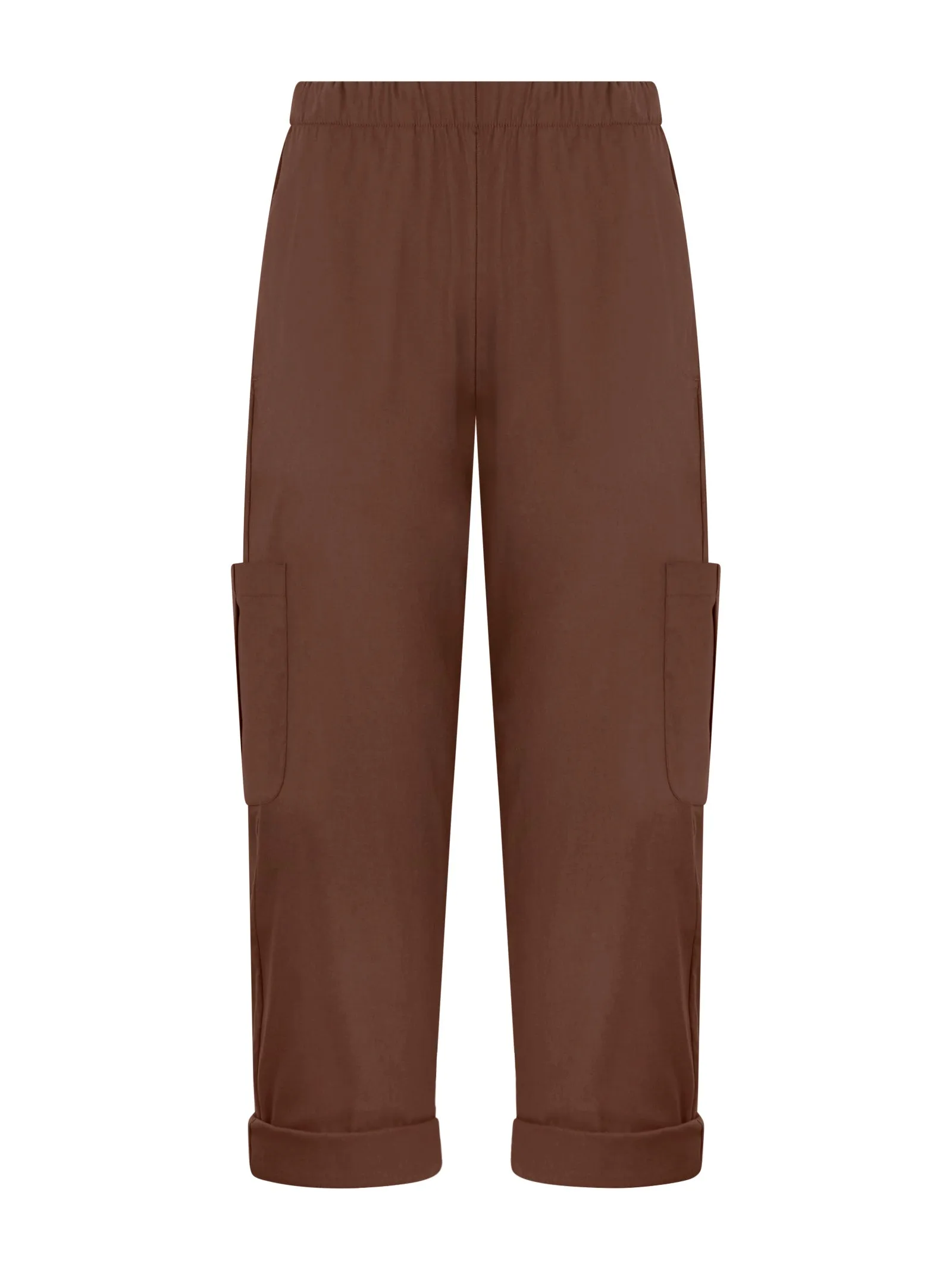 Pantalone pinocchietto cargo in Super Fresh - Cappuccino