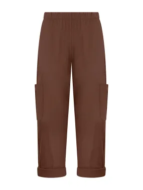 Pantalone pinocchietto cargo in Super Fresh - Cappuccino