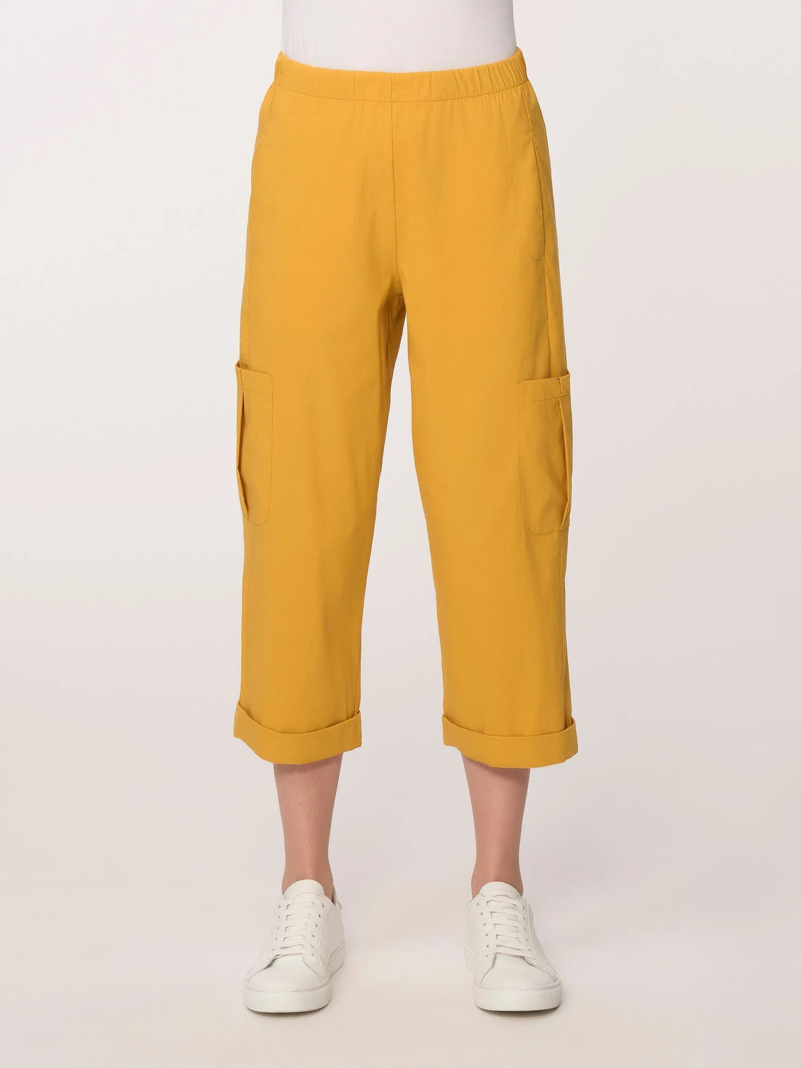 Pantalone pinocchietto cargo in Super Fresh - Golden Spice