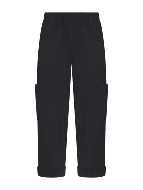 Pantalone pinocchietto cargo in Super Fresh - Nero