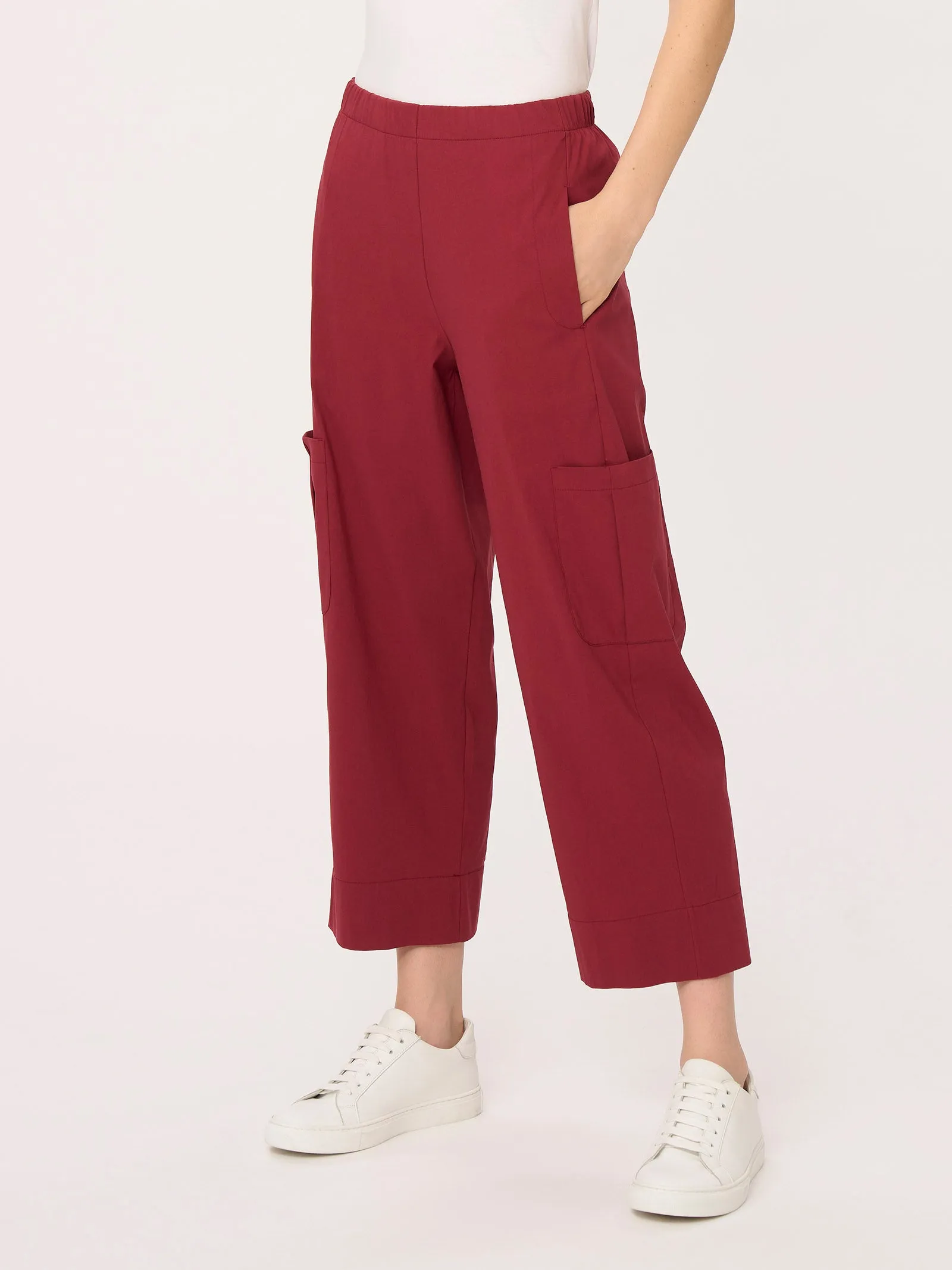 Pantalone pinocchietto cargo in Super Fresh - Tibetan Red