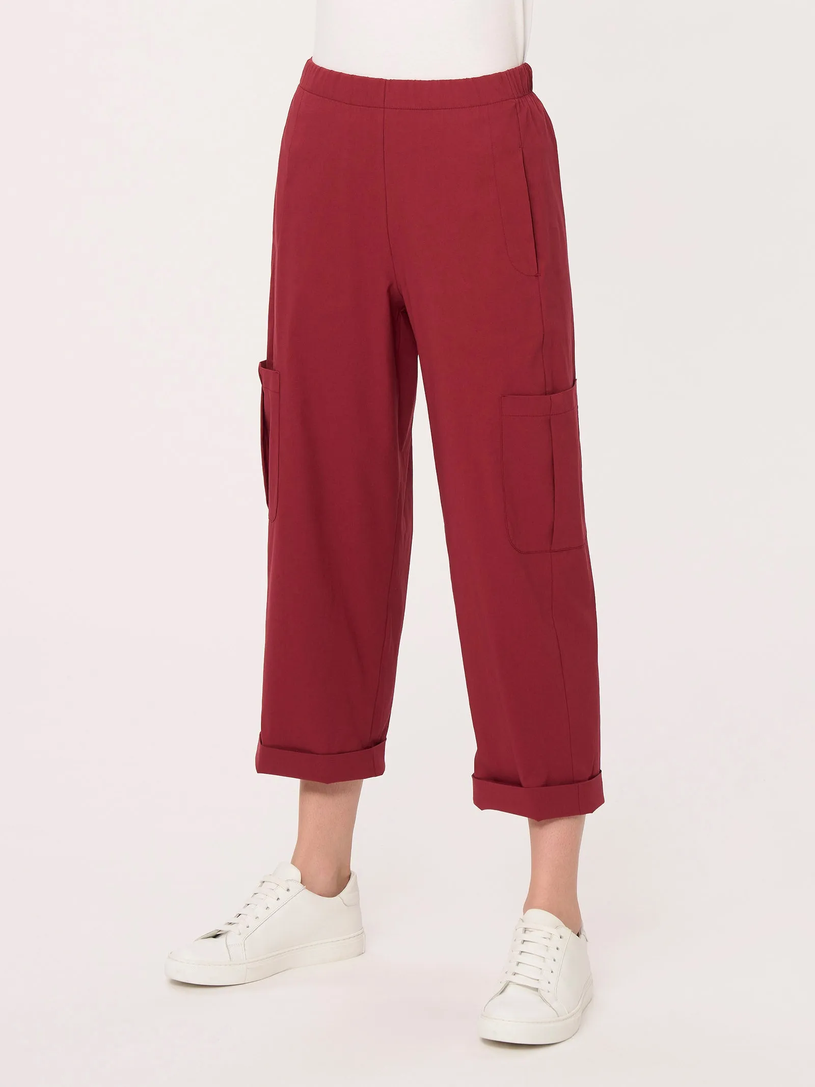 Pantalone pinocchietto cargo in Super Fresh - Tibetan Red