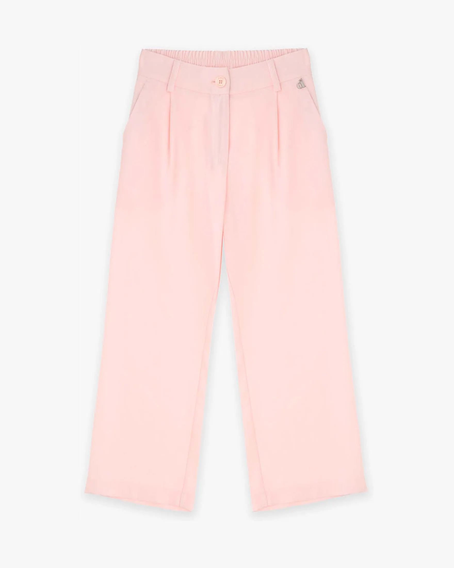 Pantalone rosa in viscosa con pinces M-2XL