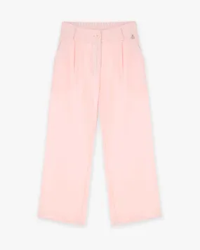 Pantalone rosa in viscosa con pinces M-2XL