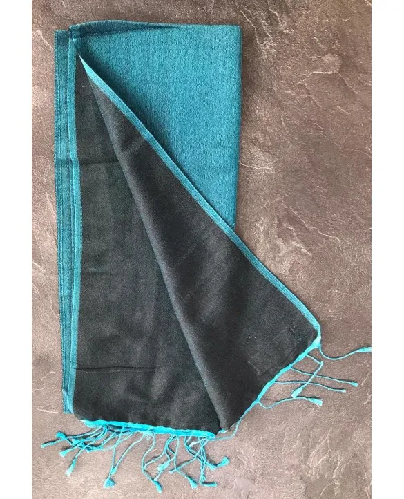 Pashmina in seta Glicine e notte Jeans blu e blu 40 x 160 cm