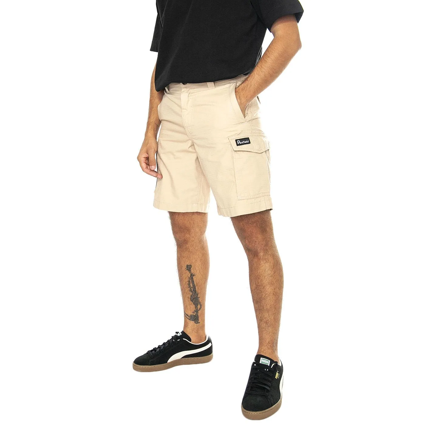 PENFIELD P Bear Vargo Shorts Cuban Sand - Bermuda Cargo Uomo Beige    