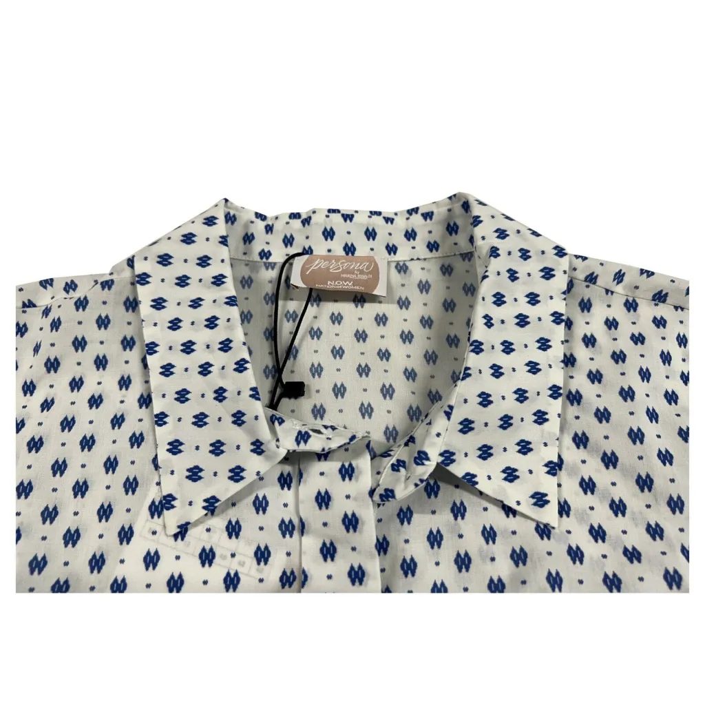 PERSONA by Marina Rinaldi linea N.O.W camicia donna fantasia bianco/azzurro 21.7112042 BARDO