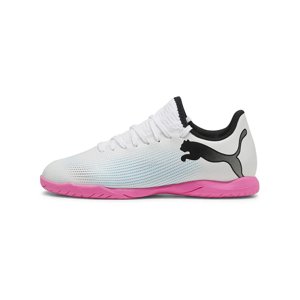 Puma Future 7 Play Ic Bianco Rosa Nero - Scarpe Da Calcio Bambino