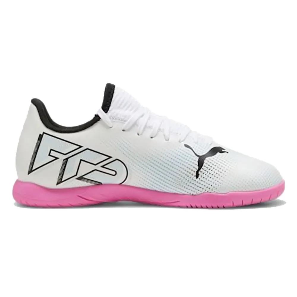 Puma Future 7 Play Ic Bianco Rosa Nero - Scarpe Da Calcio Bambino