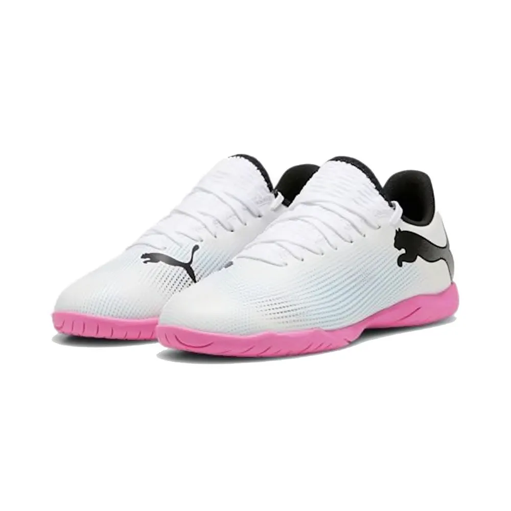 Puma Future 7 Play Ic Bianco Rosa Nero - Scarpe Da Calcio Bambino