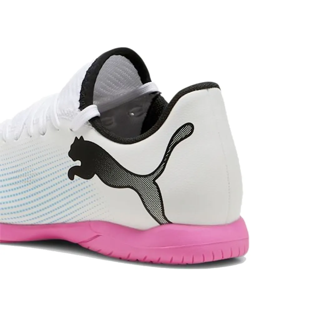 Puma Future 7 Play Ic Bianco Rosa Nero - Scarpe Da Calcio Bambino