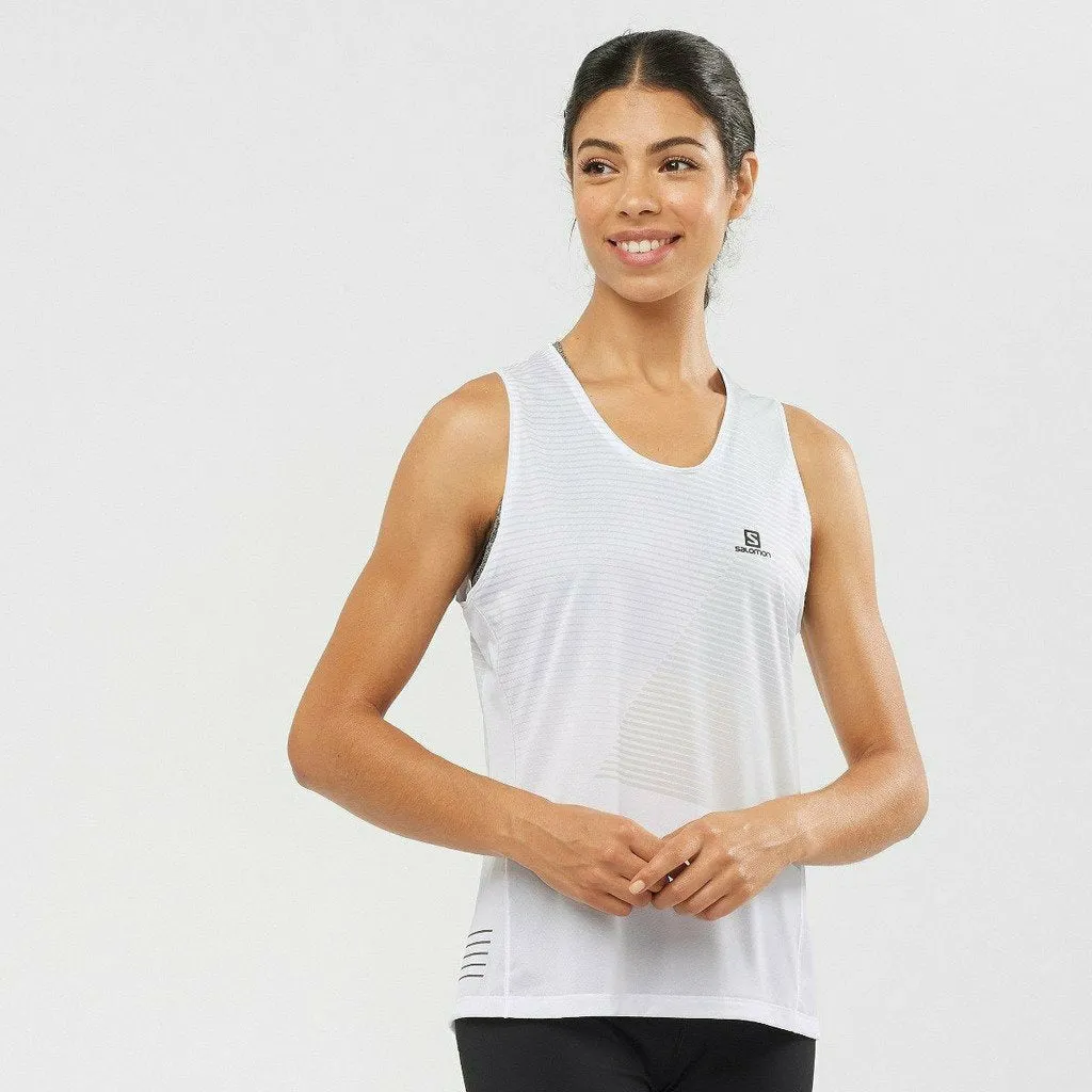 Salomon Sense Tank White - Canotta Running Donna