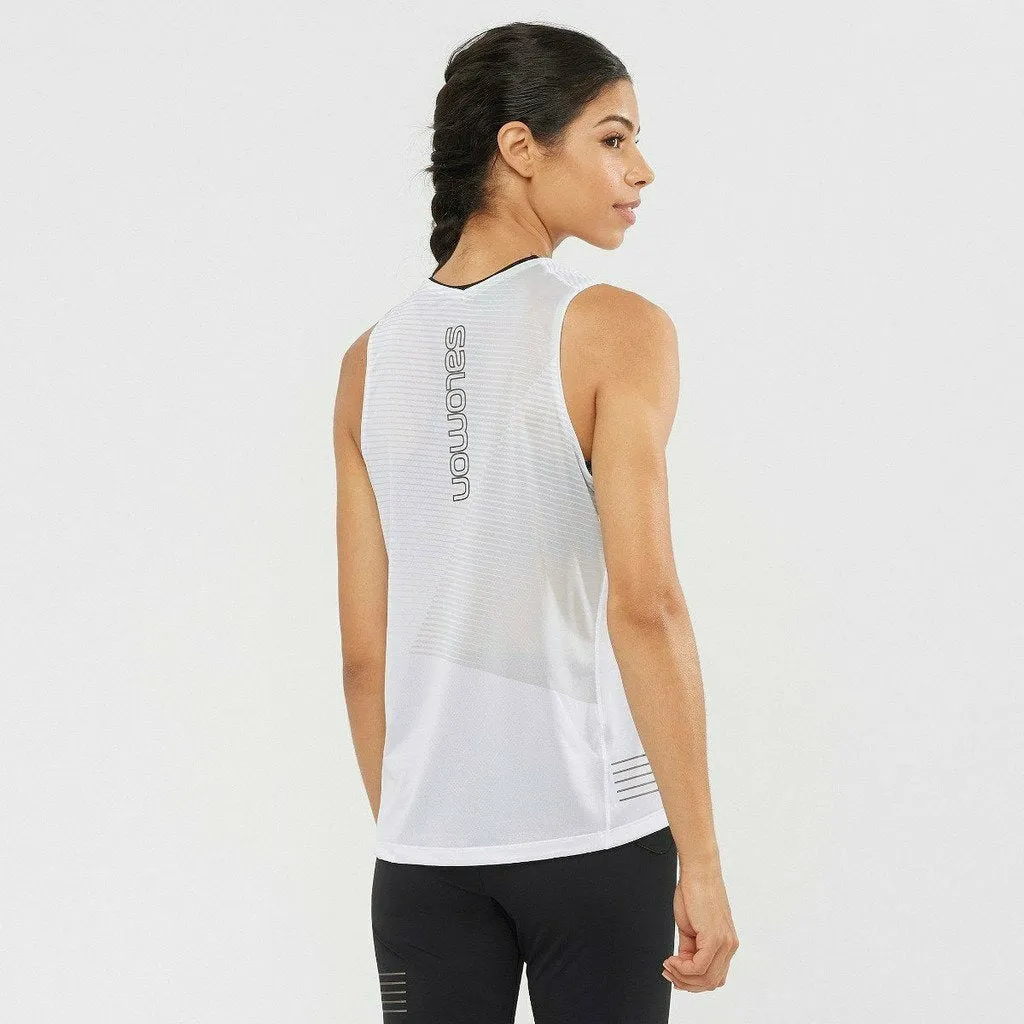 Salomon Sense Tank White - Canotta Running Donna