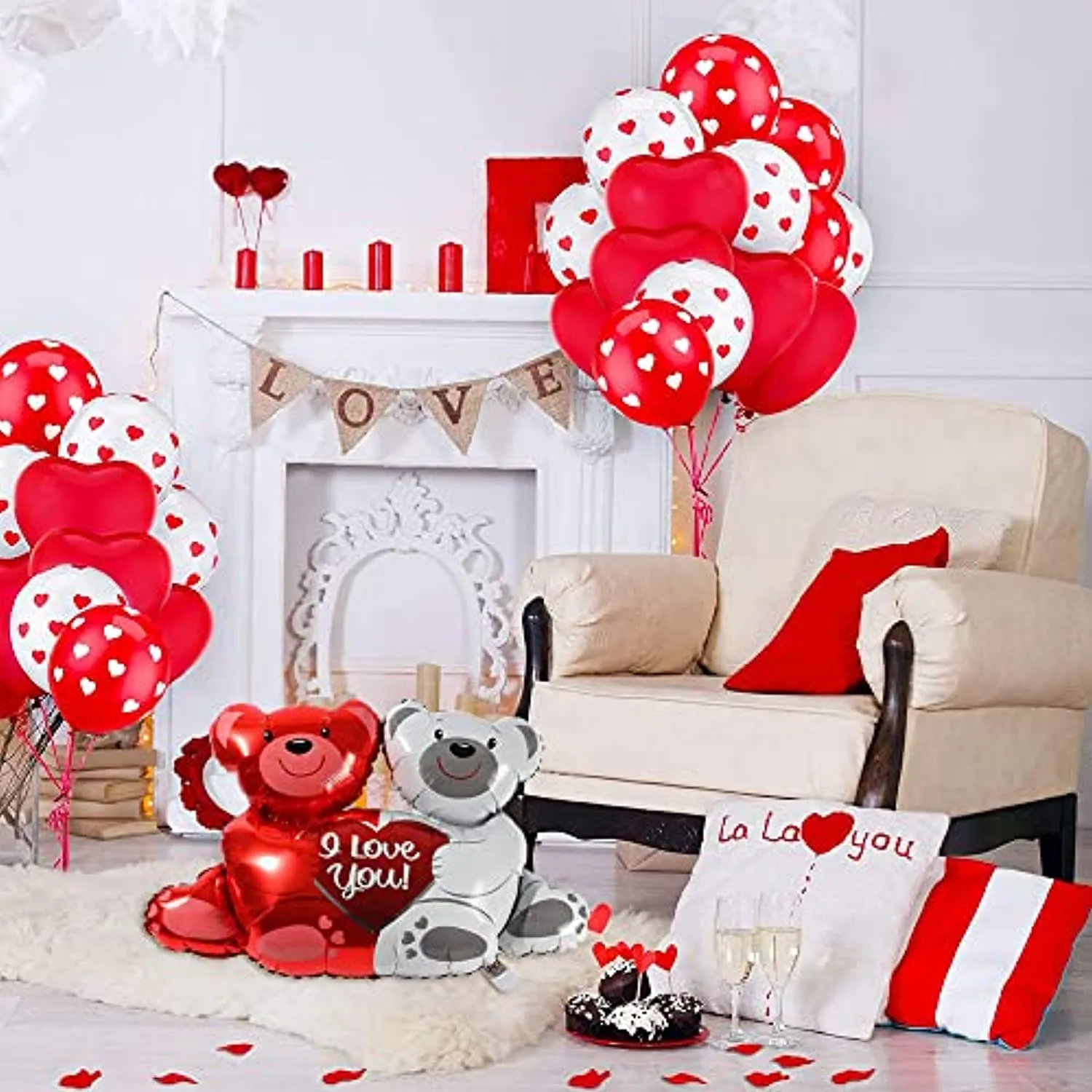 San Valentino Decorazioni,Palloncini a Forma di Cuore,Decorazione Romantica,Palloncini Cuore Rosso,Palloncino San Valentino,Anni