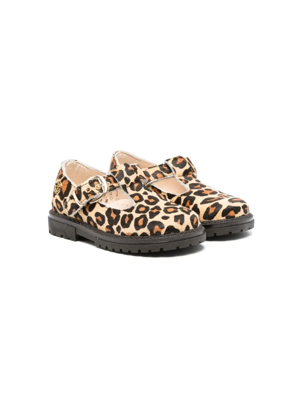 Sandali per neonata Florens beige con stampa leopardata