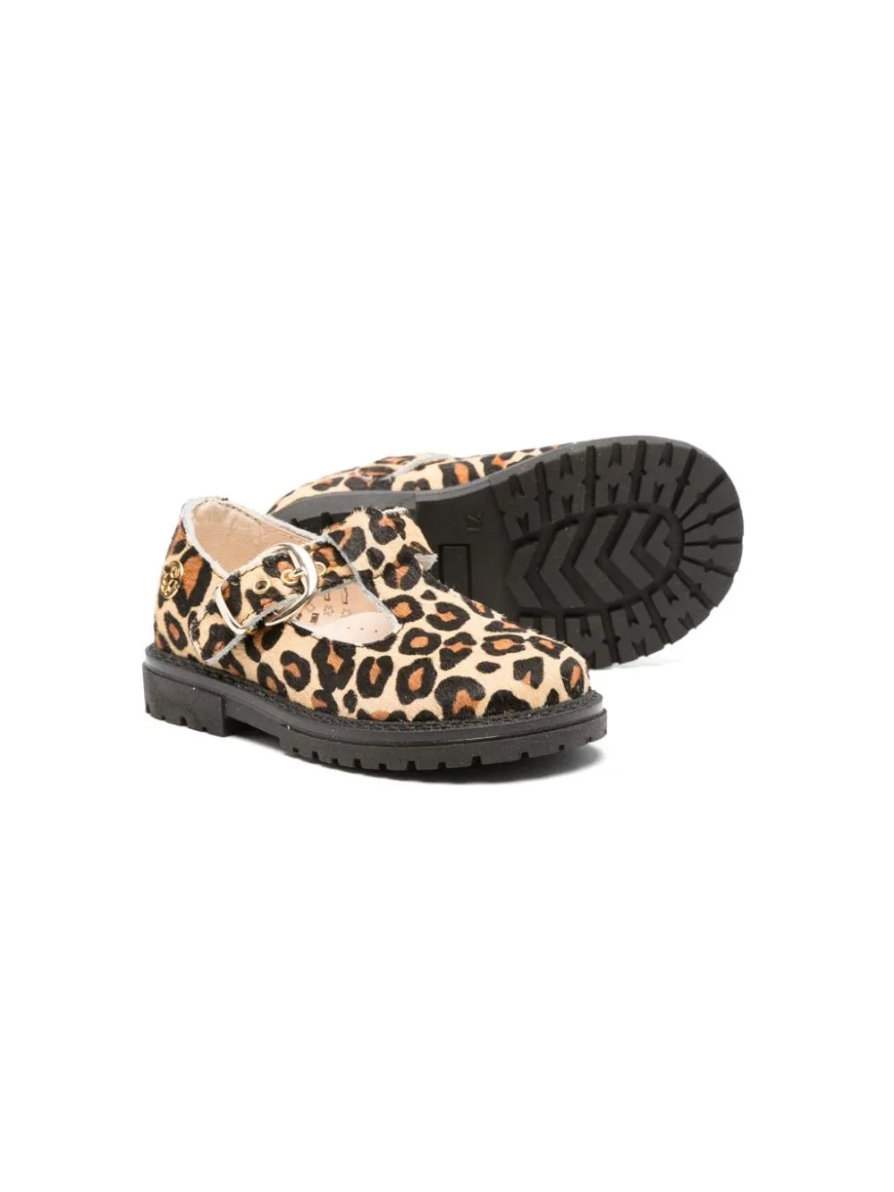 Sandali per neonata Florens beige con stampa leopardata