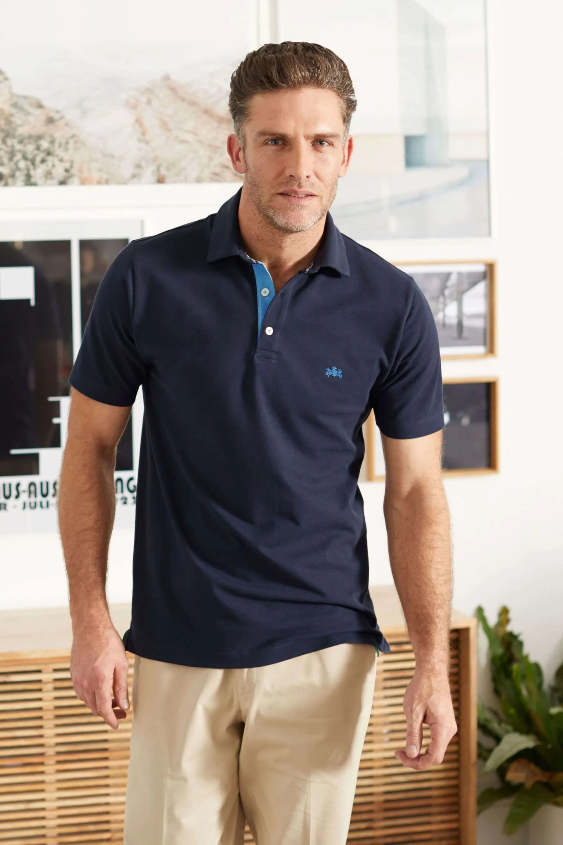 Savile - Row Co - Polo classica blu navy