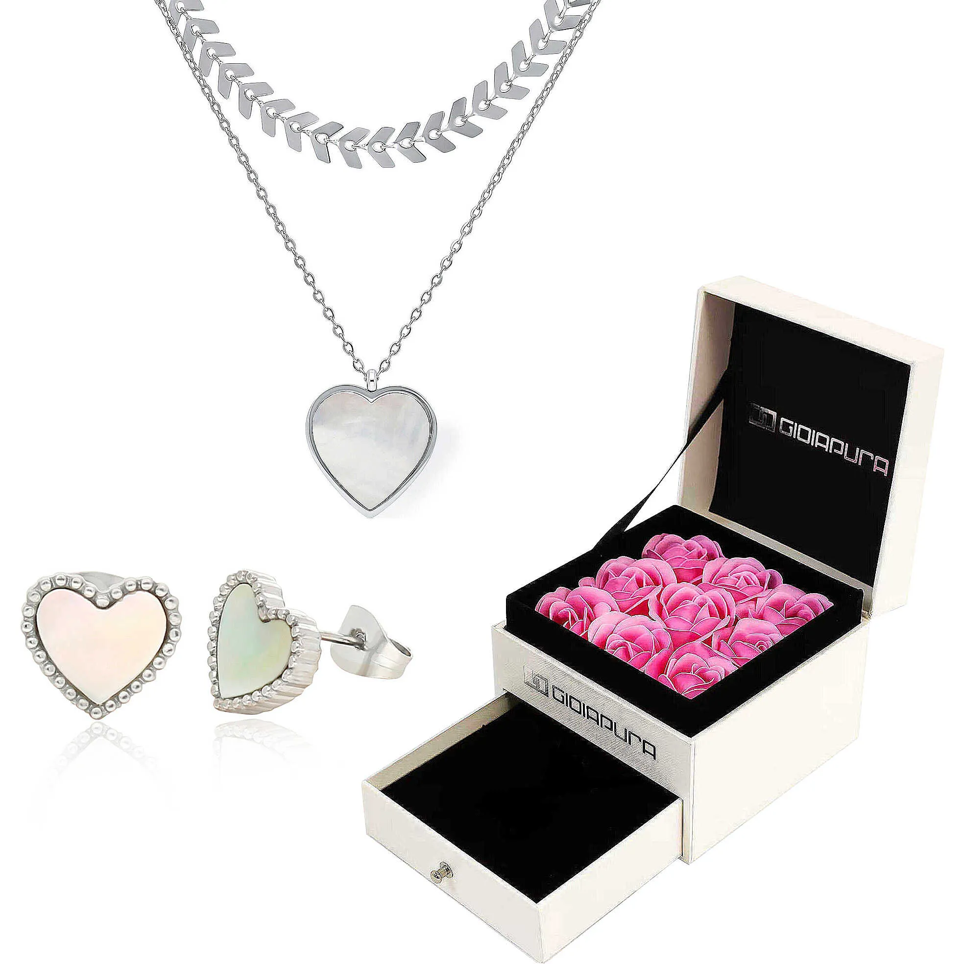 Set Portagioie con orecchini collana Lylium San Valentino