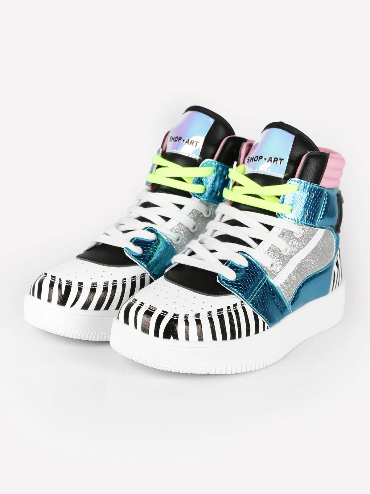 Shop Art BASKETBALL HAILEY Hohe Animalier-Glitzer-Sneaker für Damen