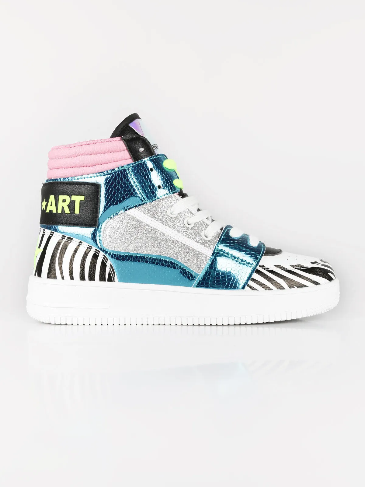 Shop Art BASKETBALL HAILEY Hohe Animalier-Glitzer-Sneaker für Damen