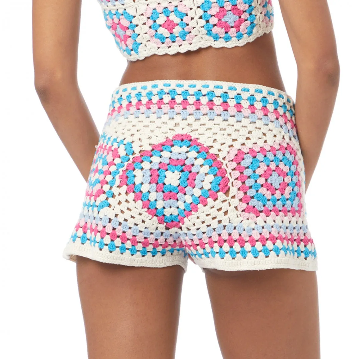 Shorts Kalima Crochet, Bianco