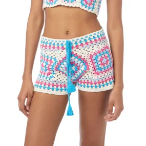 Shorts Kalima Crochet, Bianco